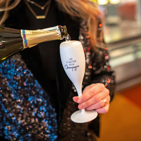 KOZIOL Calice Spumante Champagne 100ml Cheers No. 1 Life is Better With Champagne Bianco