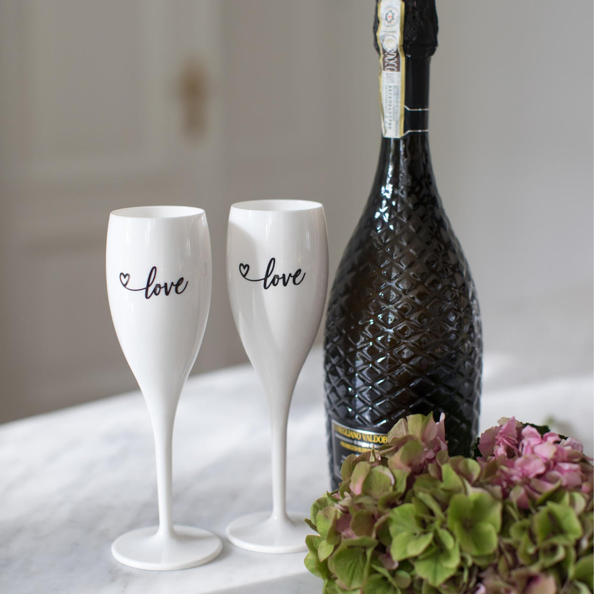 KOZIOL Sparkling Champagne Glass 100ml Cheers No. 1 Love 2.0 White