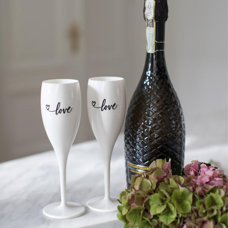 KOZIOL Calice Spumante Champagne 100ml Cheers No. 1 Love 2.0 Bianco