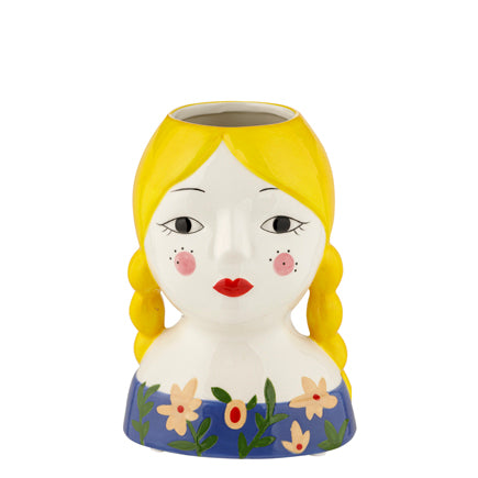 MONTEMAGGI Isotta Bionda Vaso Cachepot Porta Pianta 14x10cm Ceramica