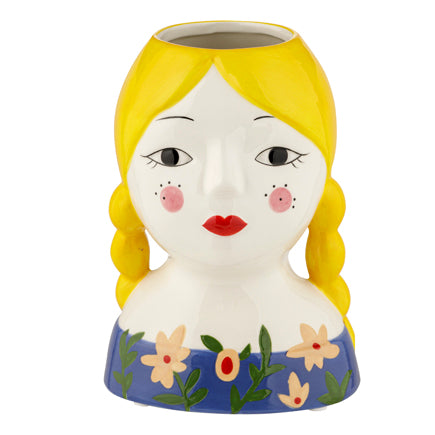 MONTEMAGGI Isotta Bionda Vaso Cachepot Porta Pianta 18x13cm Ceramica