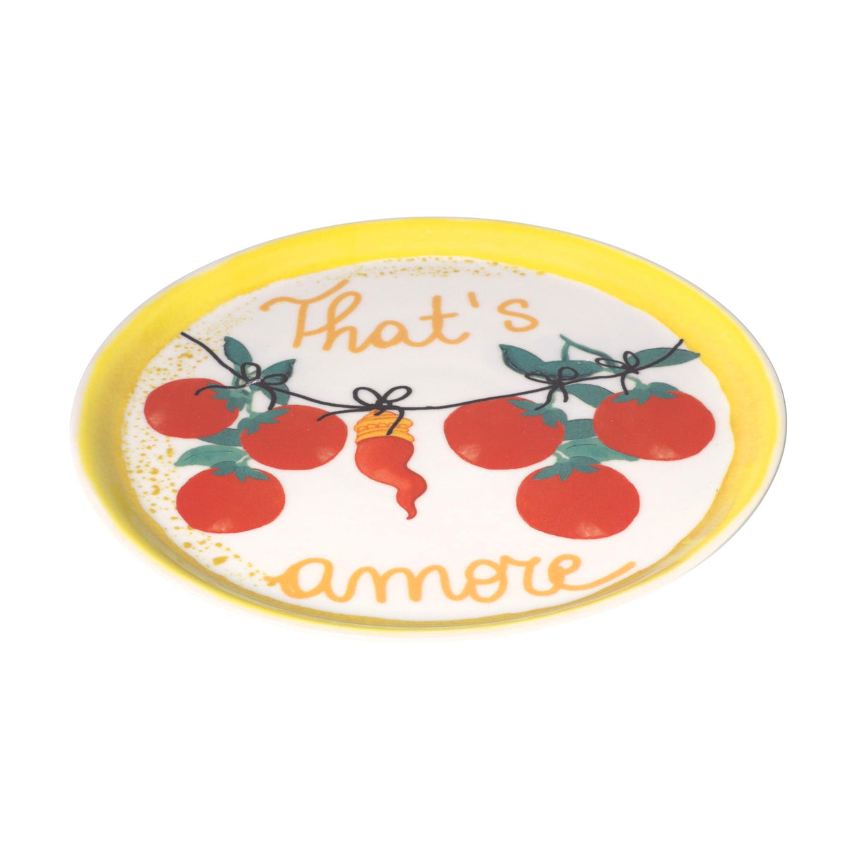 ROSE & TULIPANI Piatto Pizza That's Amore 31cm Giallo Porcellana