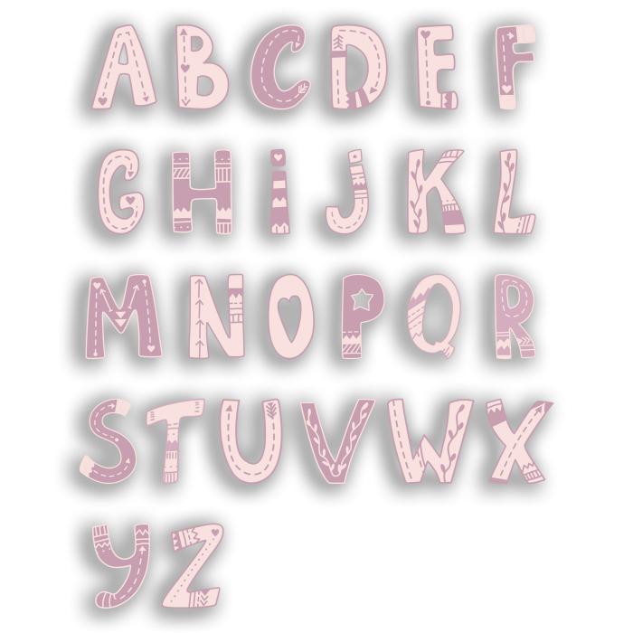 MASCAGNI CASA Photo Frame with Girl's Name 13x18cm in Pink Wood