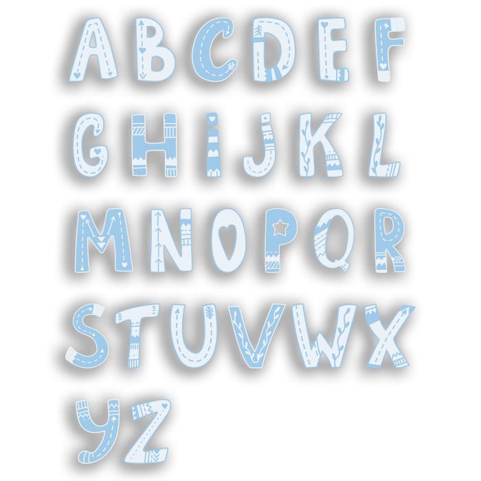 MASCAGNI CASA Photo Frame with Child's Name 13x18cm in Light Blue Wood