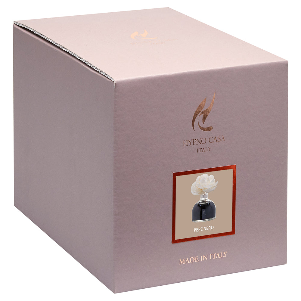 HYPNO CASA Stick Diffuser with White Pink Flower 100ml Black Pepper