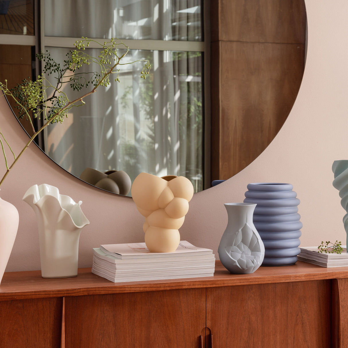 ROSENTHAL Design Vases Asym Vaso Sea Salt 30cm Verde Pastello Porcellana