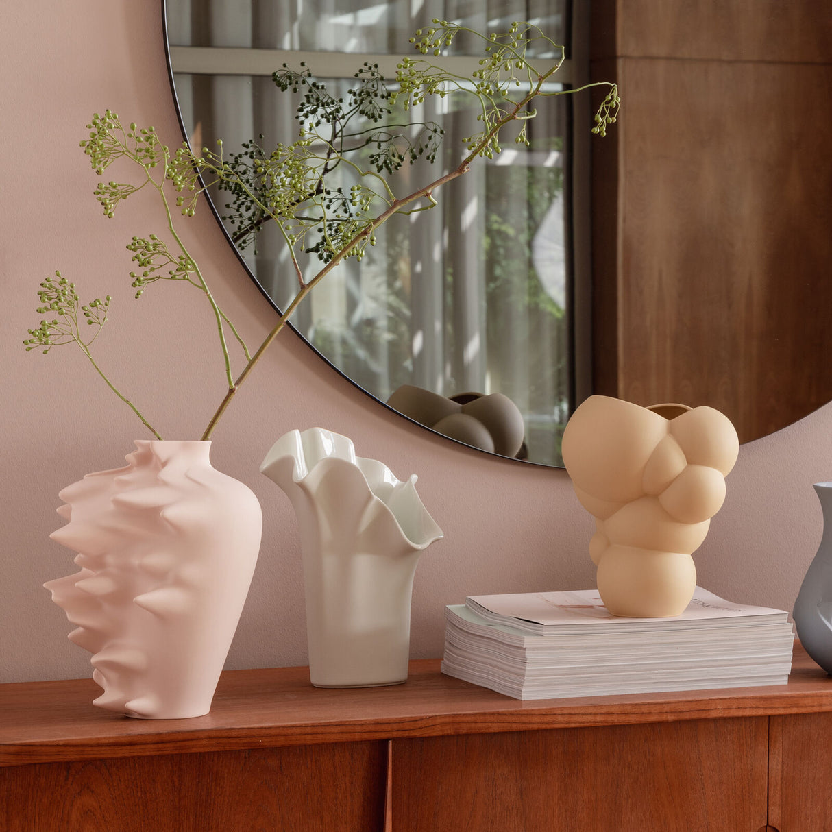 ROSENTHAL Design Vases Fast Vaso Cameo 30cm Rosa Porcellana