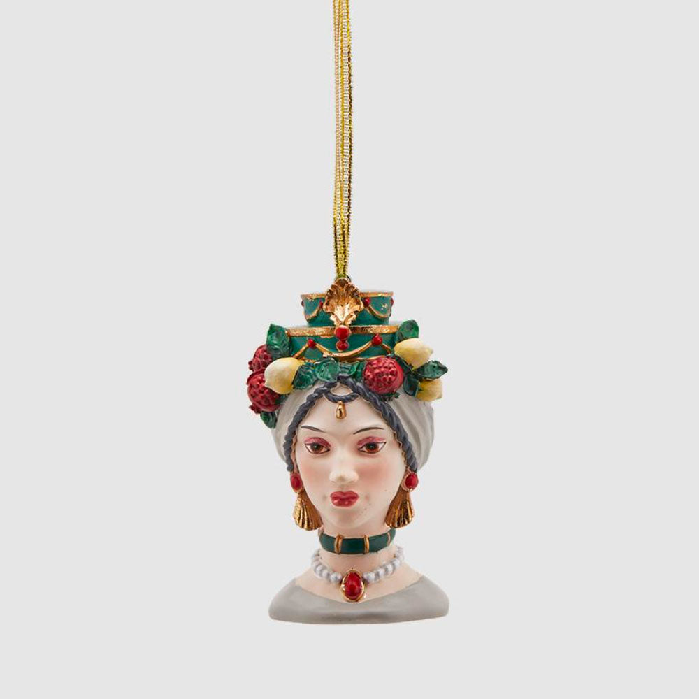 Pendaglio Testa di Moro EDG in resina decorazione verde 10 cm