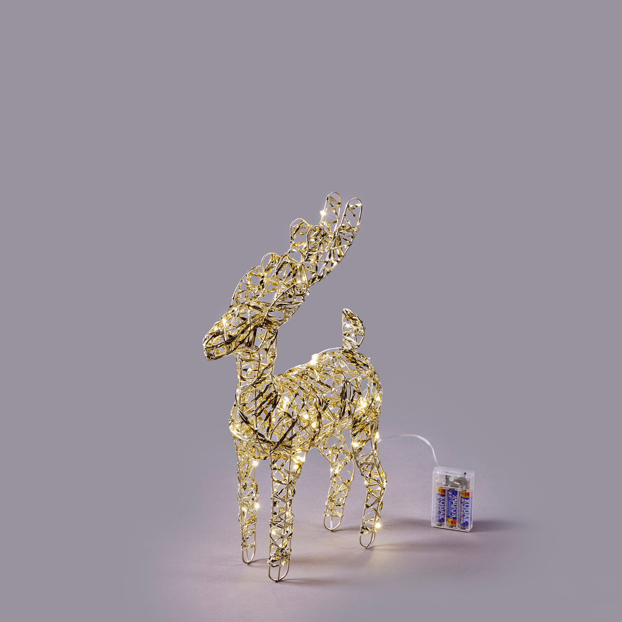 EDG Enzo De Gasperi Decorazione Natalizia Luminosa Renna Intreccio 40 Microled 37x25cm Oro