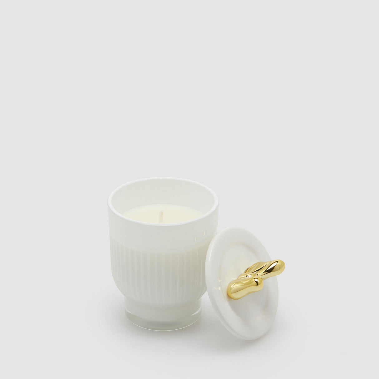 EDG Enzo De Gasperi Candela Profumata Natalizia Fiocco 11x7cm Vasetto in Ceramica Bianco