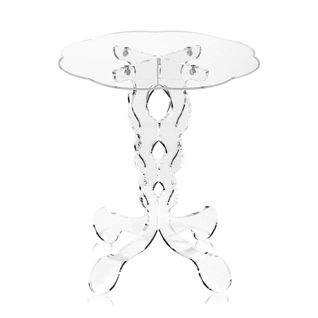 iPLEX Arabesco Tavolino da Caffè in PMMA 36x43cm Trasparente Made in Italy