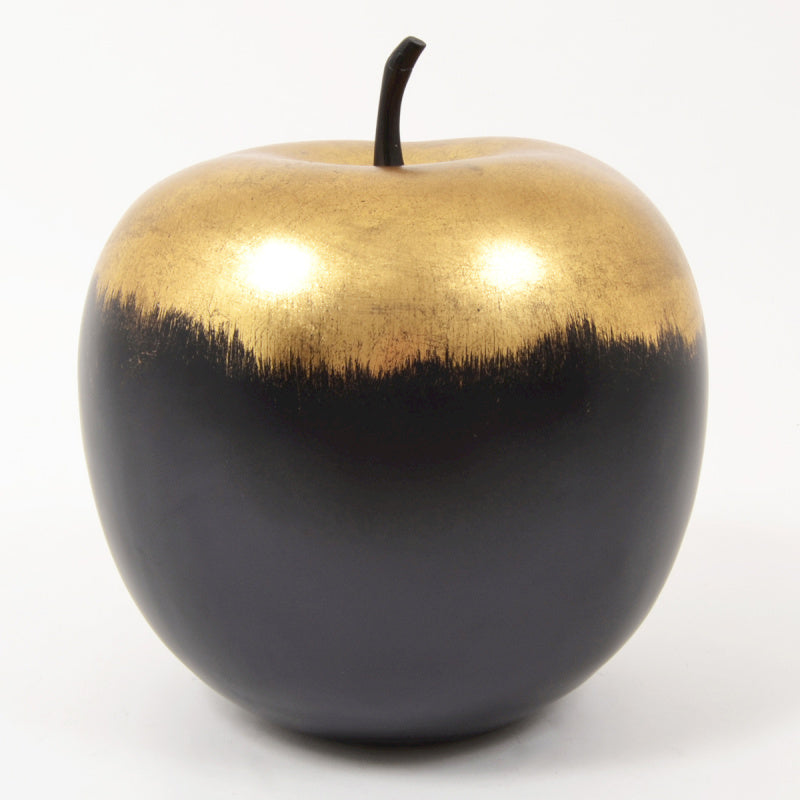 DRIMMER Galdy Mela Decorazione Nero Oro 38x36cm Poliresina