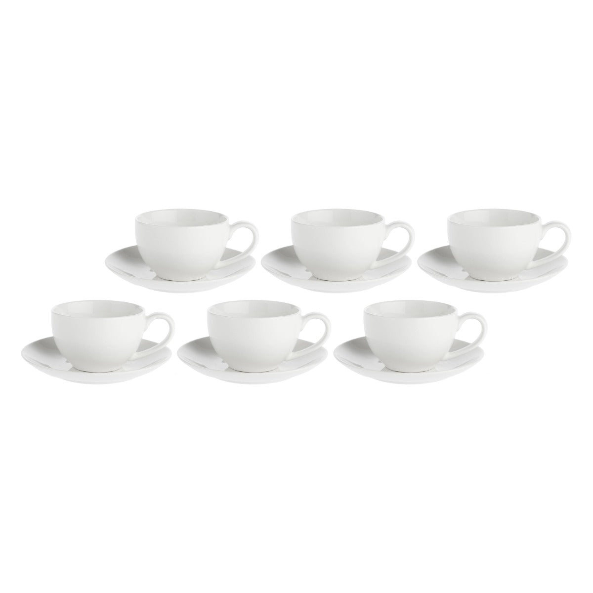 LA PORCELLANA BIANCA Essenziale Set 6 Pezzi Tazza Caffè con Piattino 100ml