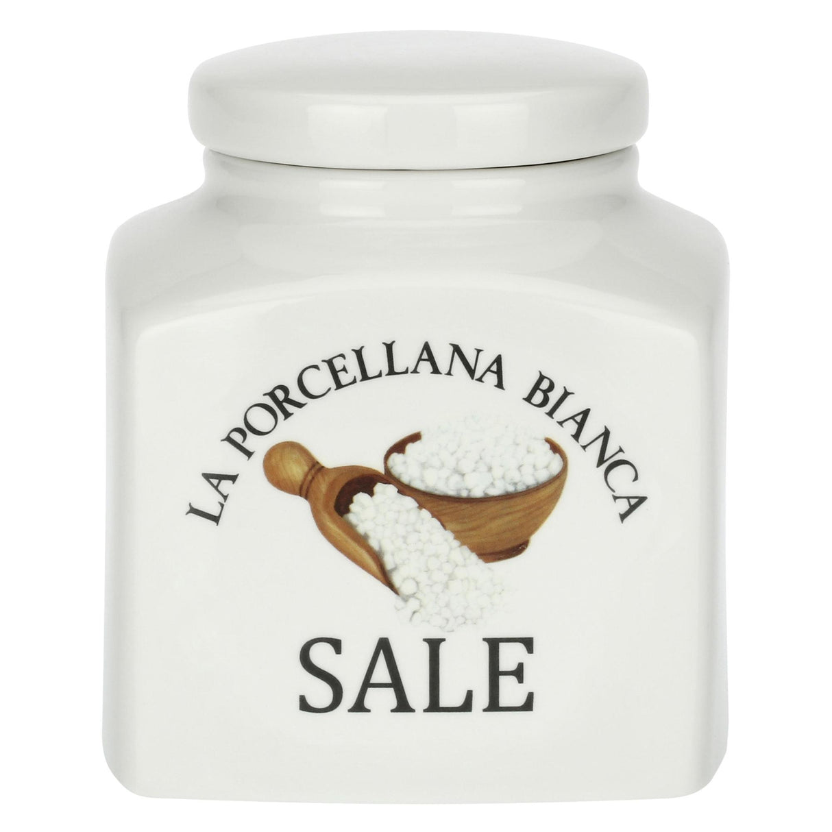 LA PORCELLANA BIANCA Conserva Barattolo Contenitore Deco Sale 1,1L Bianco Porcellana