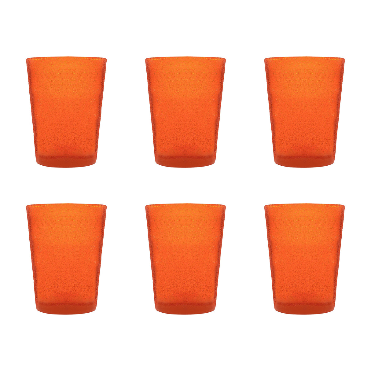 MEMENTO Bicchieri Acqua Monocolore Orange Arancione Set 6 Pezzi 250ml Pasta di Vetro