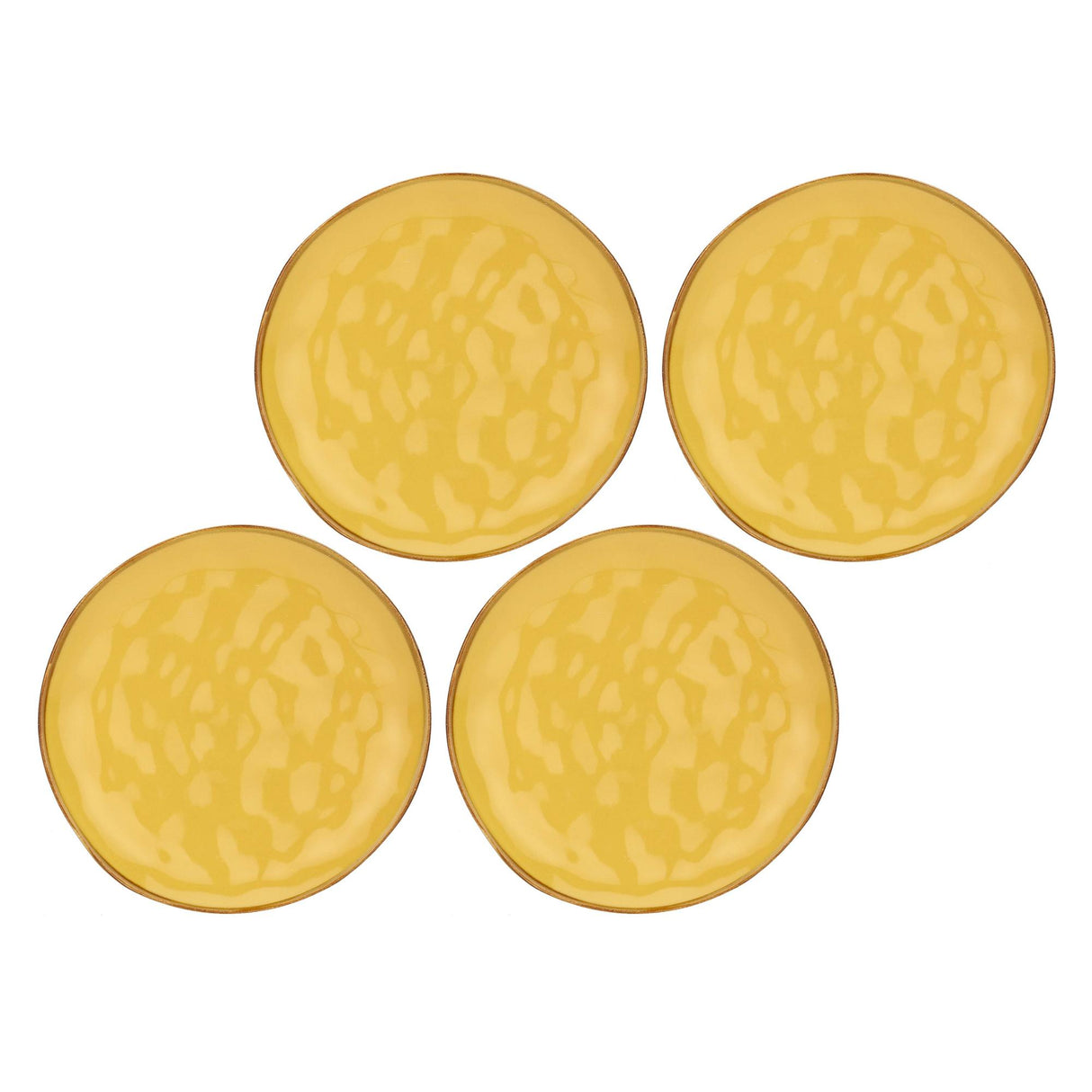 ROSE & TULIPANI Concerto Piatto Frutta Ocra 20cm Set 4 Pezzi Stoneware