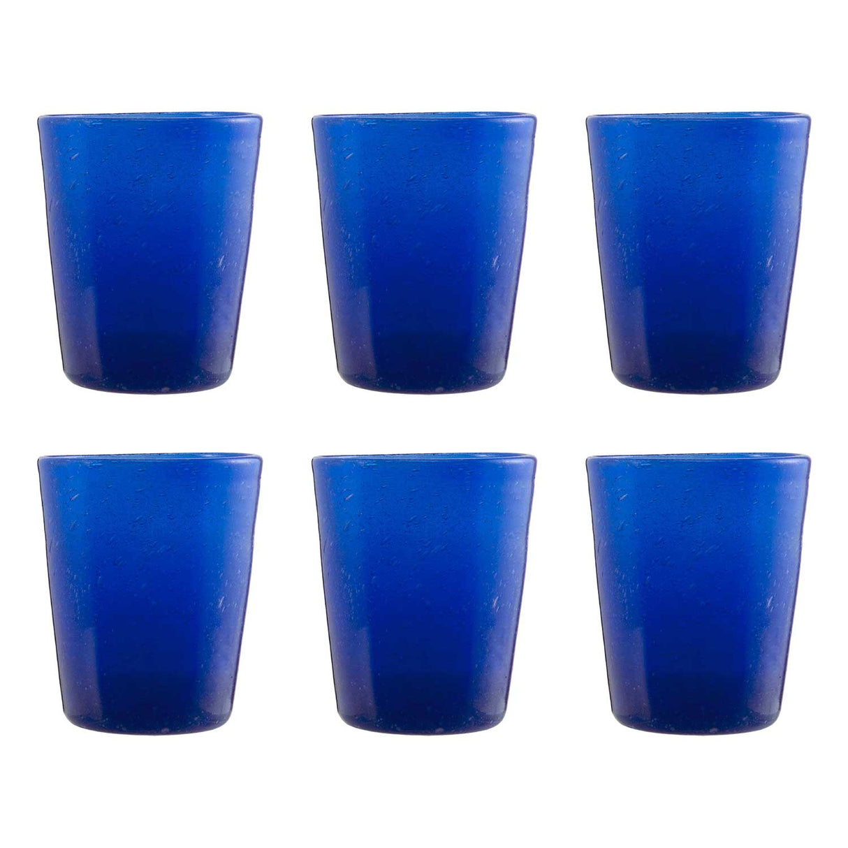 MEMENTO Bicchieri Acqua Monocolore Blue Set 6 Pezzi 250ml Pasta di Vetro