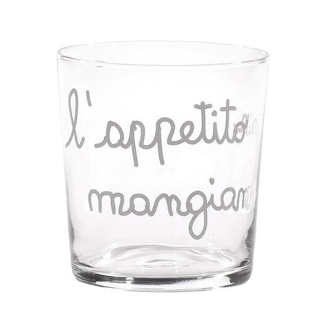 SIMPLE DAY Bicchieri Acqua L'Appetito Vien Mangiando Set 6 Pezzi 355ml Vetro