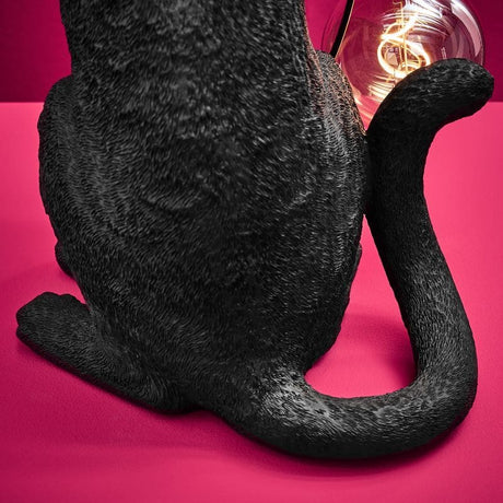 WERNS Lampada da Tavolo Gatto Chouchou 44,5cm Nero Resina