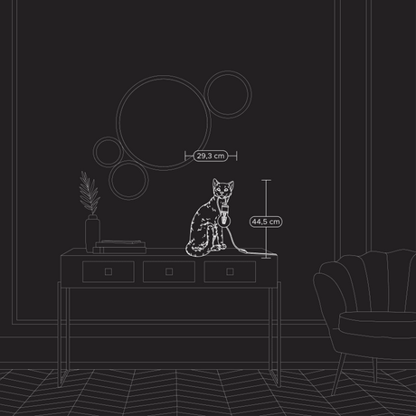 WERNS Lampada da Tavolo Gatto Chouchou 44,5cm Nero Resina