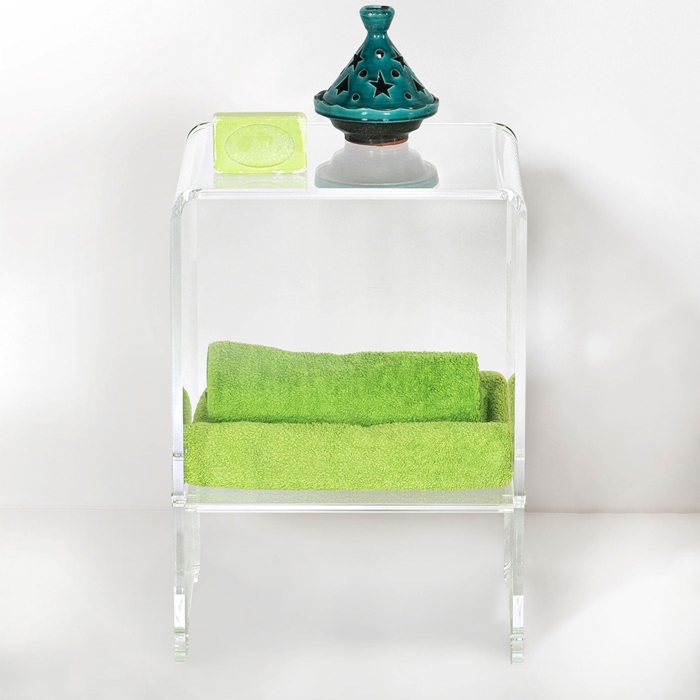 iPLEX Accanto Tavolino Comodino in PMMA Trasparente 32x45cm Made in Italy