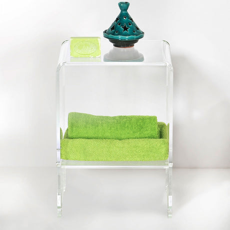 iPLEX Accanto Tavolino Comodino in PMMA Trasparente 32x45cm Made in Italy