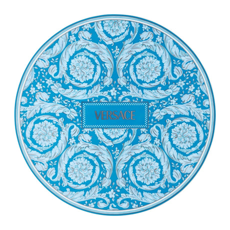 VERSACE Barocco Teal Piatto Segnaposto 33cm Azzurro Porcellana