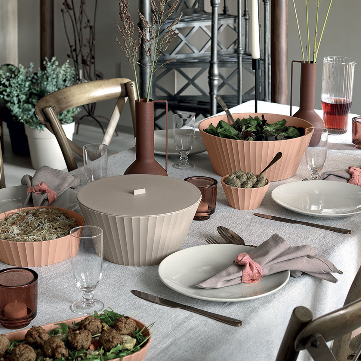 BLIM PLUS Ciotola Coppa Insalatiera Nettuno L 25cm Forest Medium Verde Made in Italy 100% Riciclabile