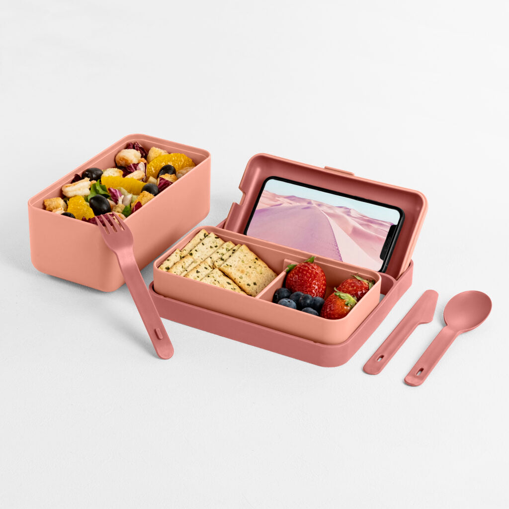 BLIM PLUS Lunchbox Porta Pranzo Bauletto M 18x17,5cm Flamingo Pink Rosa Made in Italy 100% Riciclabile