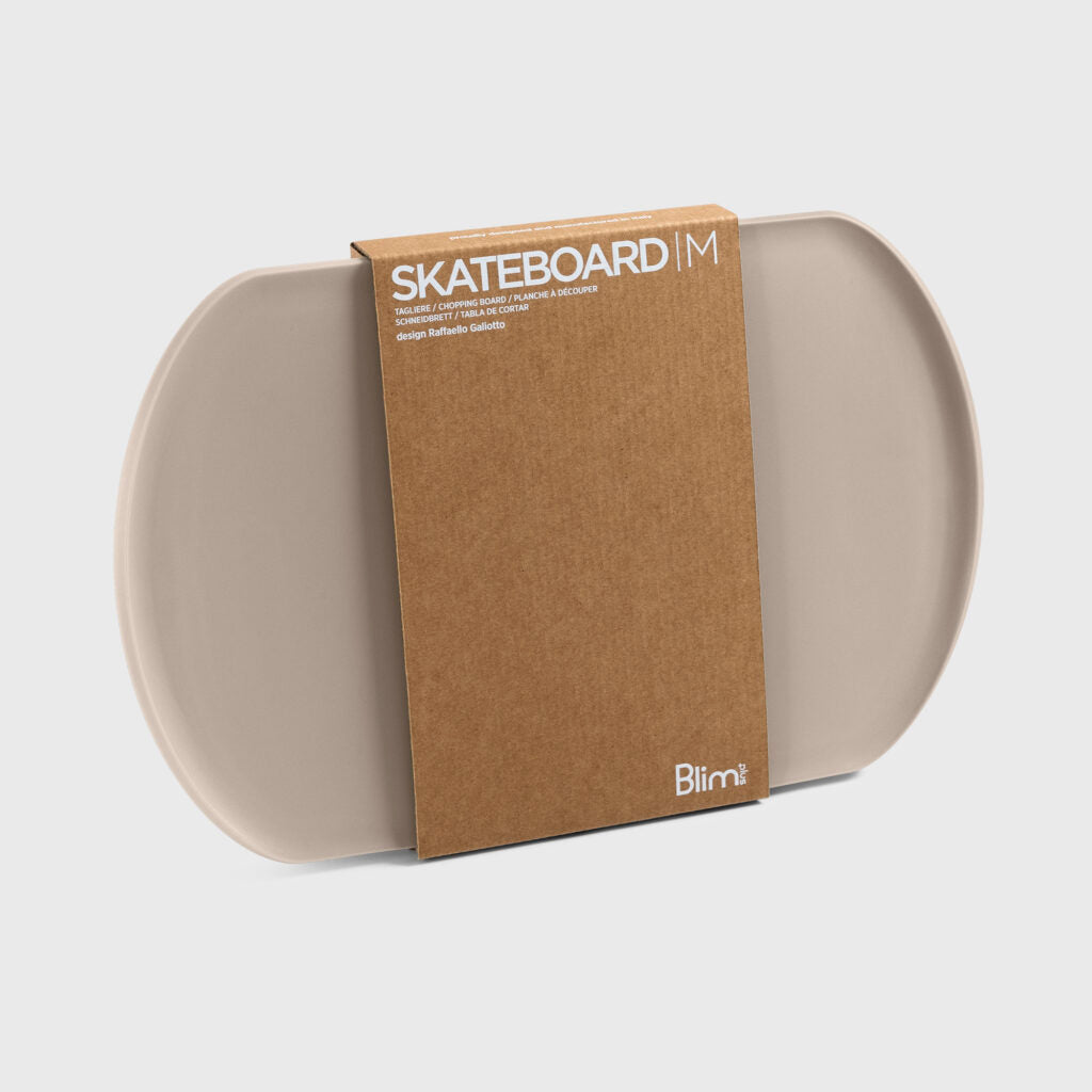 BLIM PLUS Skateboard Chopping Board 32x22.5cm Moka Gray Gray Made in Italy 100% Recyclable