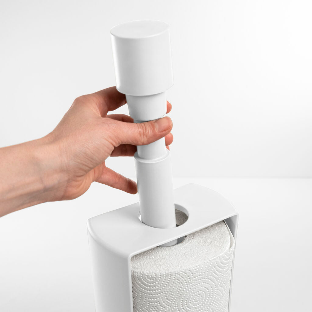 BLIM PLUS Portarotolo Stop 35cm Arctic White Bianco Made in Italy 100% Riciclabile