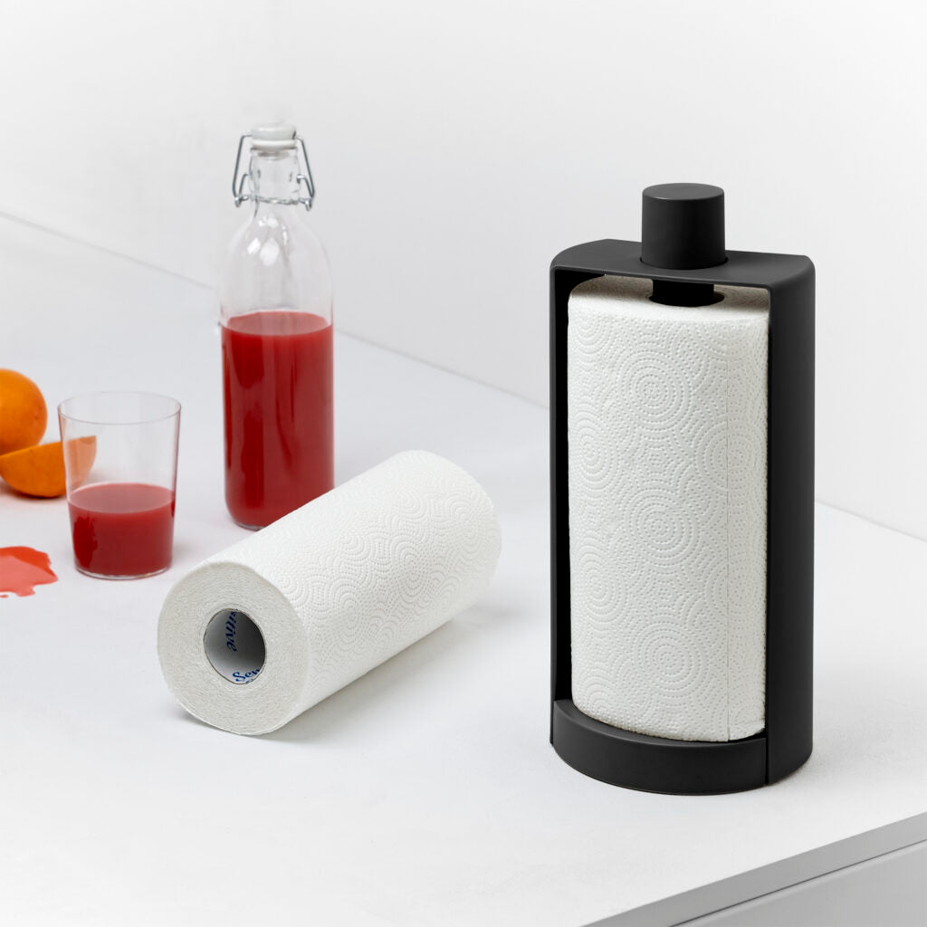 BLIM PLUS Roll Holder Stop 35cm Black Carbon Black Made in Italy 100% Recyclable