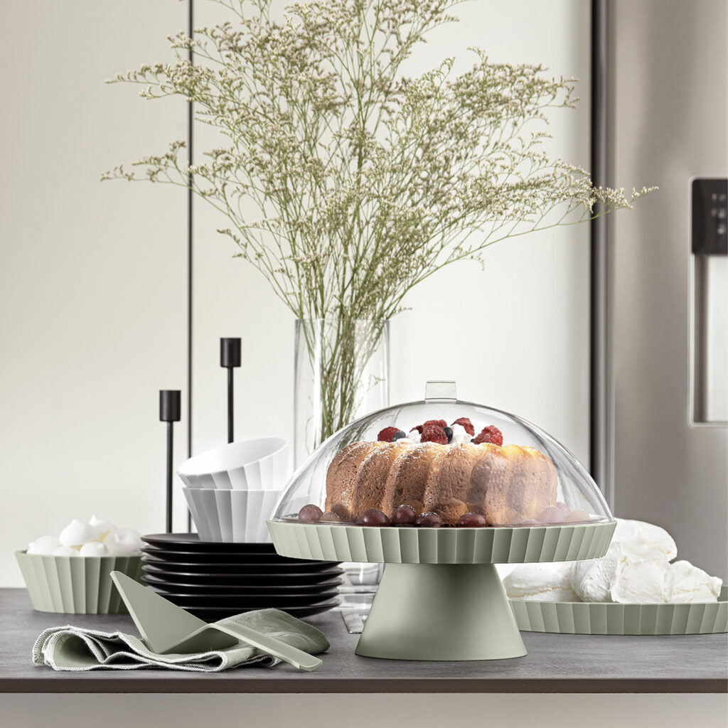 BLIM PLUS Agorà Cake Stand 30cm Forest Medium Green Made in Italy 100% Recyclable