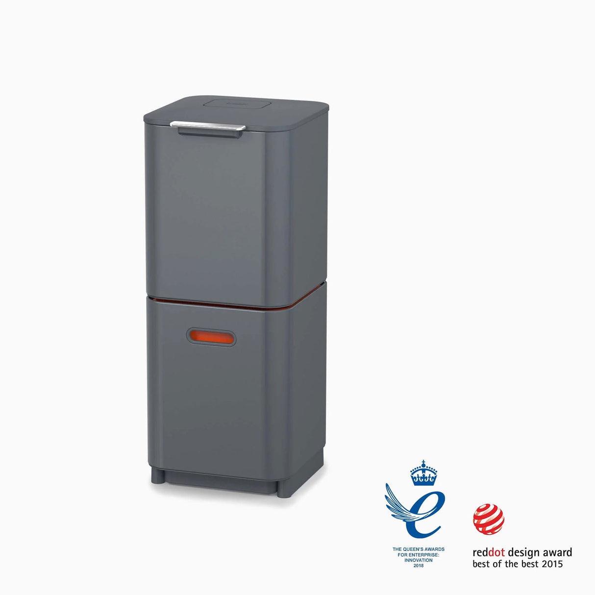 JOSEPH JOSEPH Totem Max Waste Bin 40L Graphite Gray 76x30cm