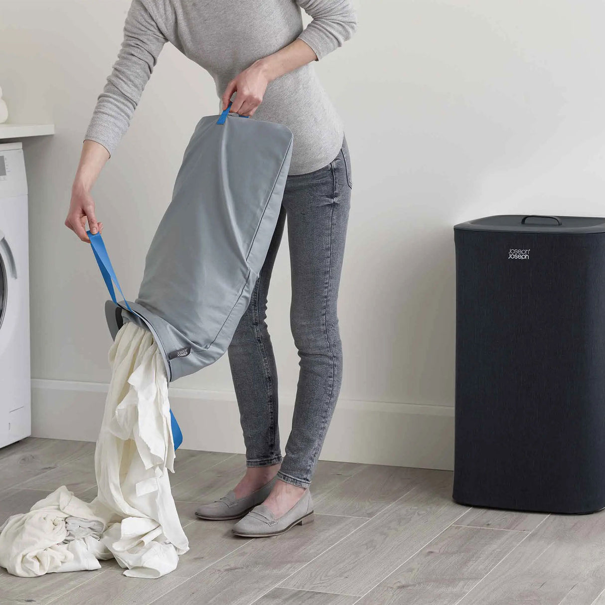 JOSEPH JOSEPH Tota 60L Laundry Basket for Dirty Clothes 71x39.5cm Black