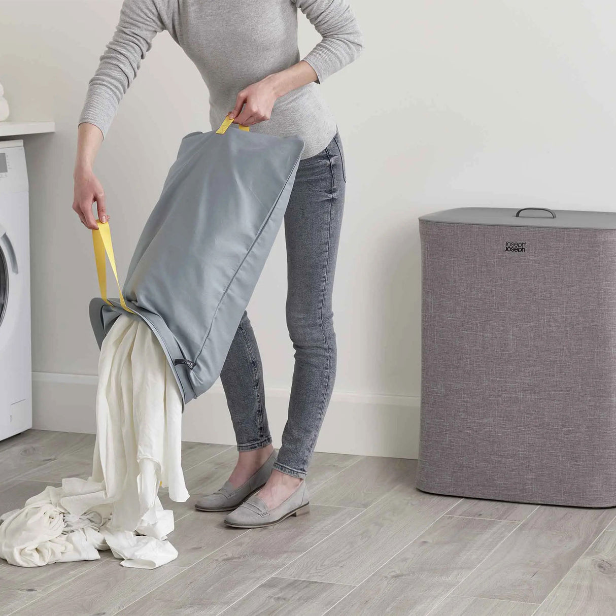 JOSEPH JOSEPH Tota 90L Laundry Basket for Dirty Clothes 71x56cm Gray