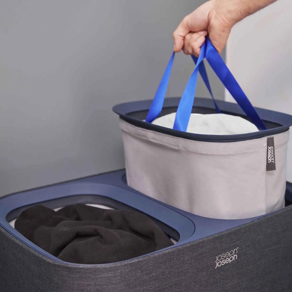 JOSEPH JOSEPH Tota 90L Laundry Basket for Dirty Clothes 71x56cm Black