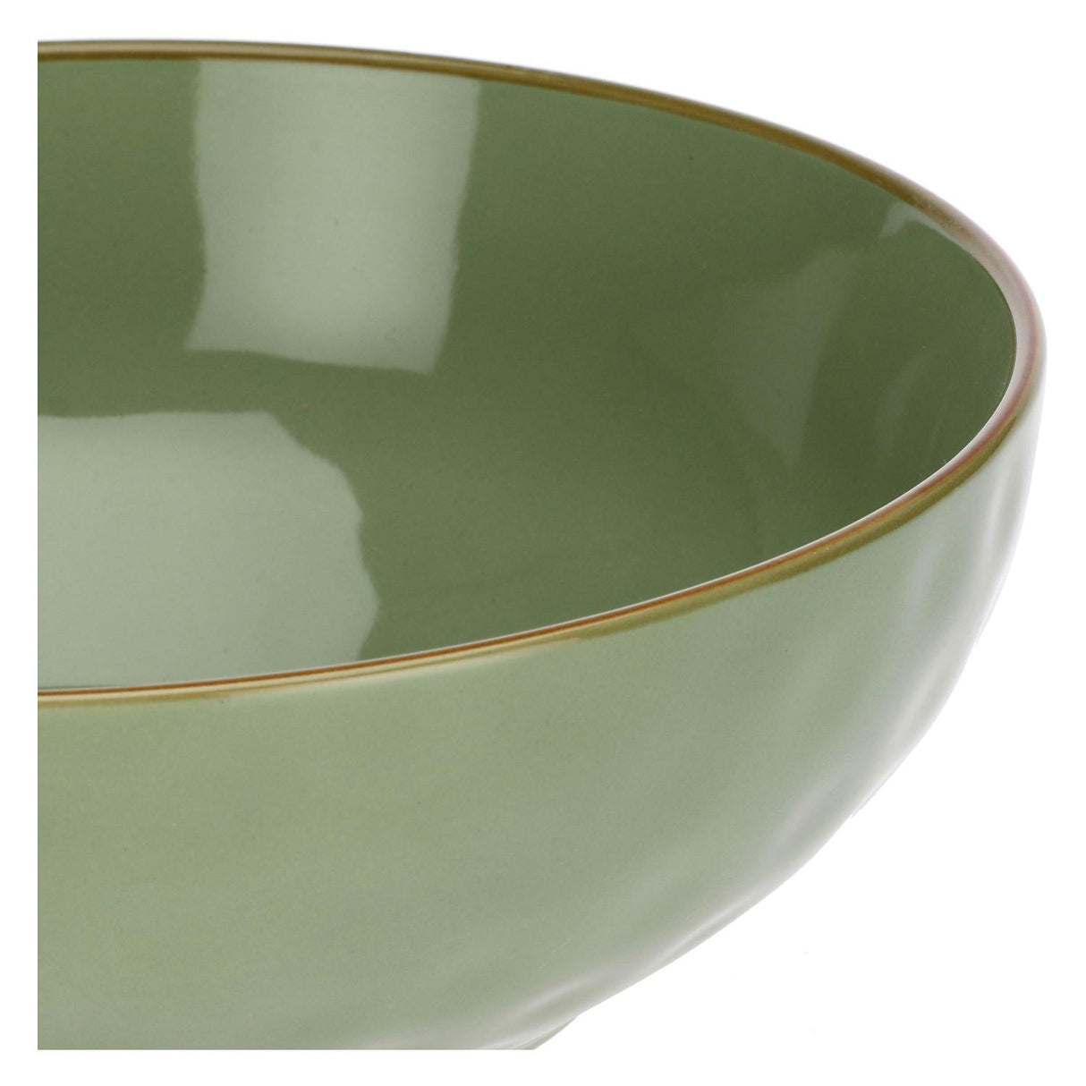 ROSE & TULIPS Concert Bowl Salad Bowl Cup 26cm Olive Green Stoneware
