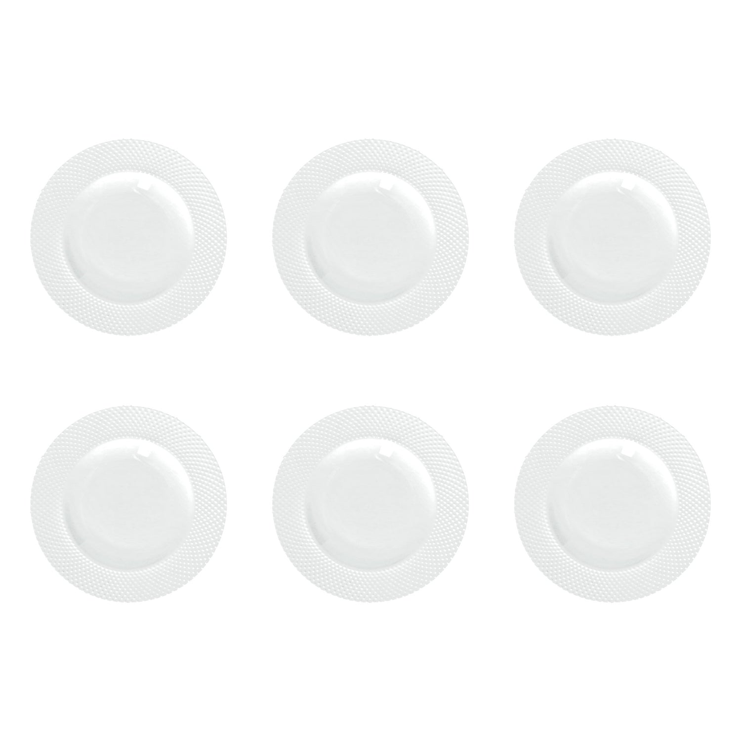 LA PORCELLANA BIANCA Richiamo Set 6 Pezzi Piatto Frutta Colazione 20cm Bianco Porcellana