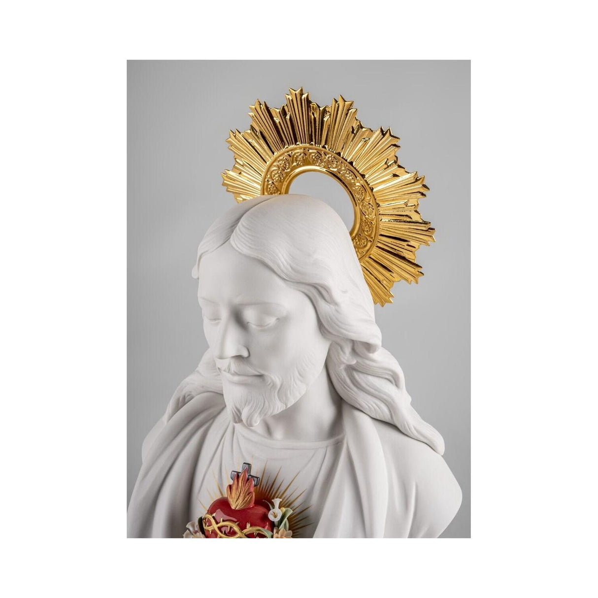 Lladró Scultura Sacro Cuore di Gesù 40x26cm Porcellana