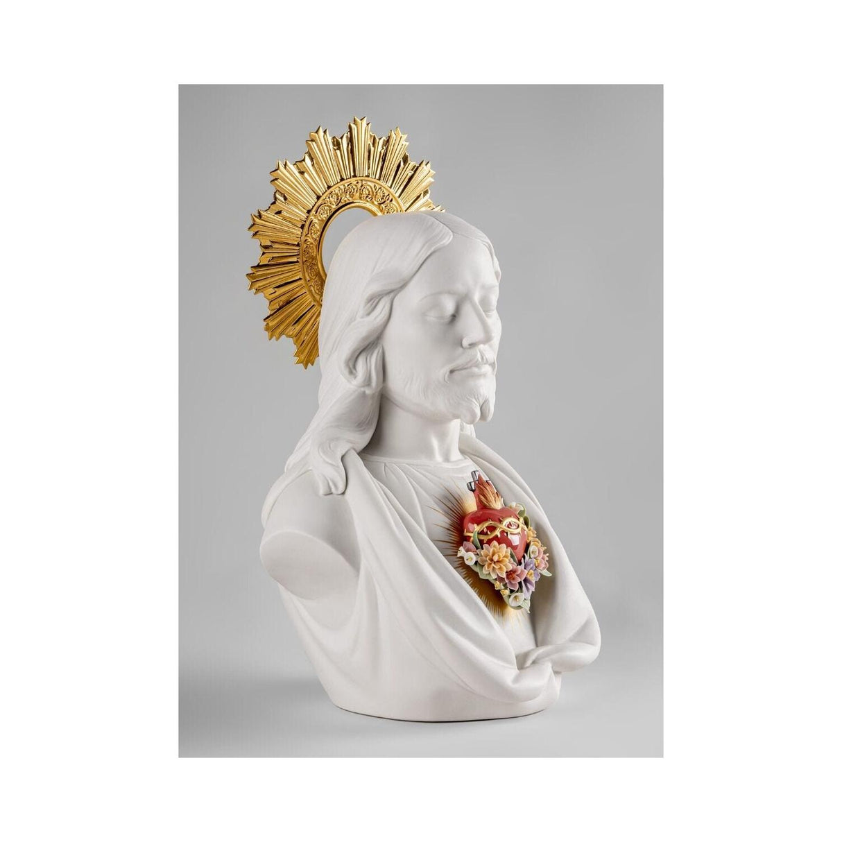 Lladró Scultura Sacro Cuore di Gesù 40x26cm Porcellana