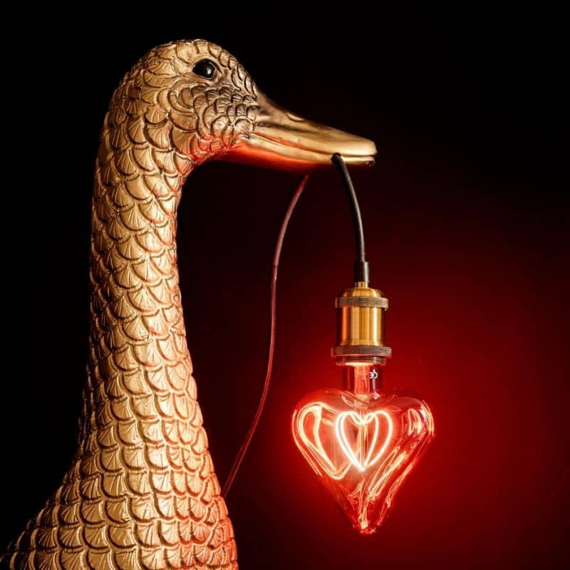 WERNS Lampadina LED Cuore Rosso 12x16,5cm Vetro