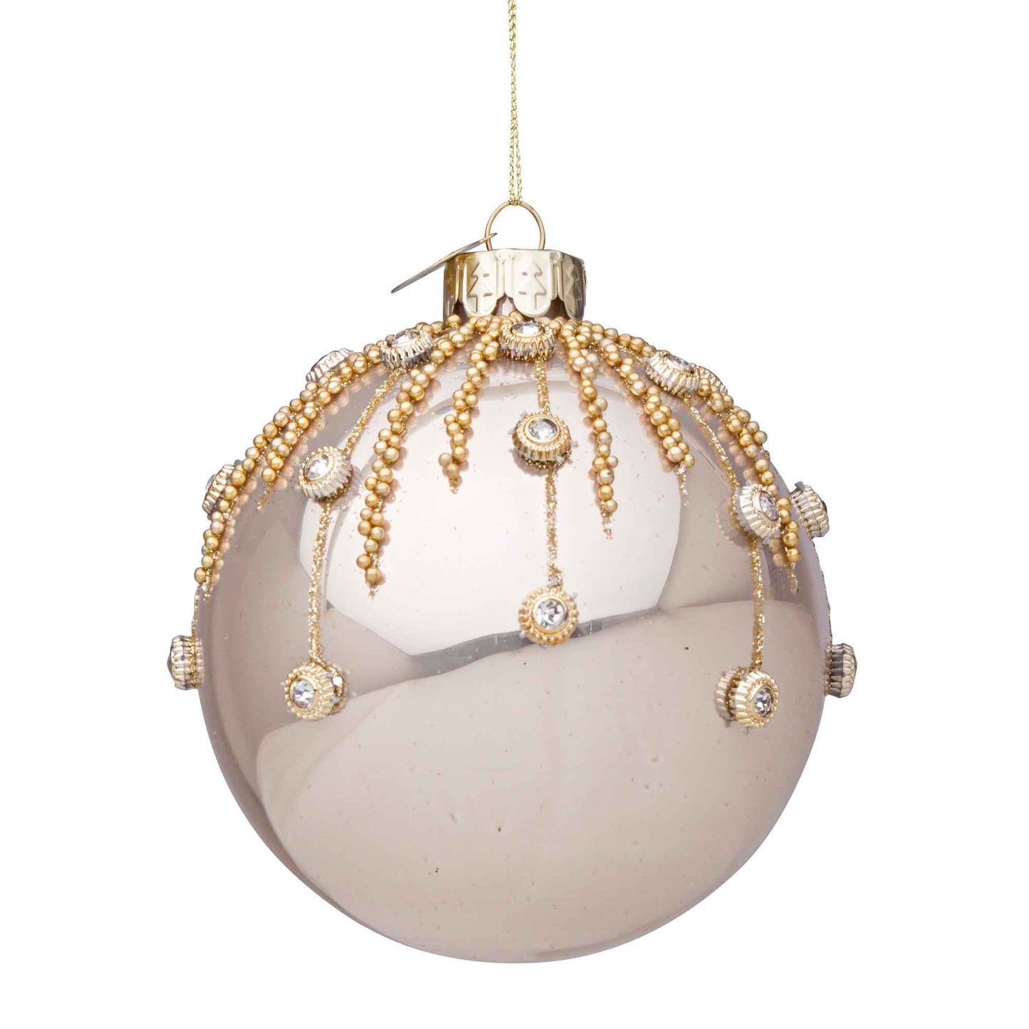 BIZZOTTO Addobbo Sfera Pallina Albero di Natale Vetro Spark 8cm Champagne