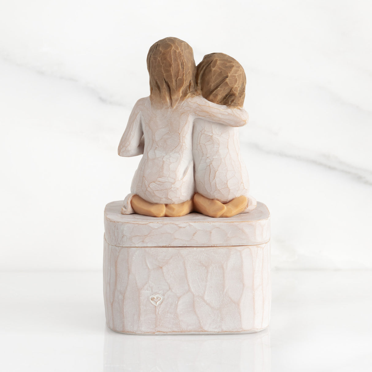 WILLOW TREE Scatola Portagioie Statuina Sorelle 14cm Resina