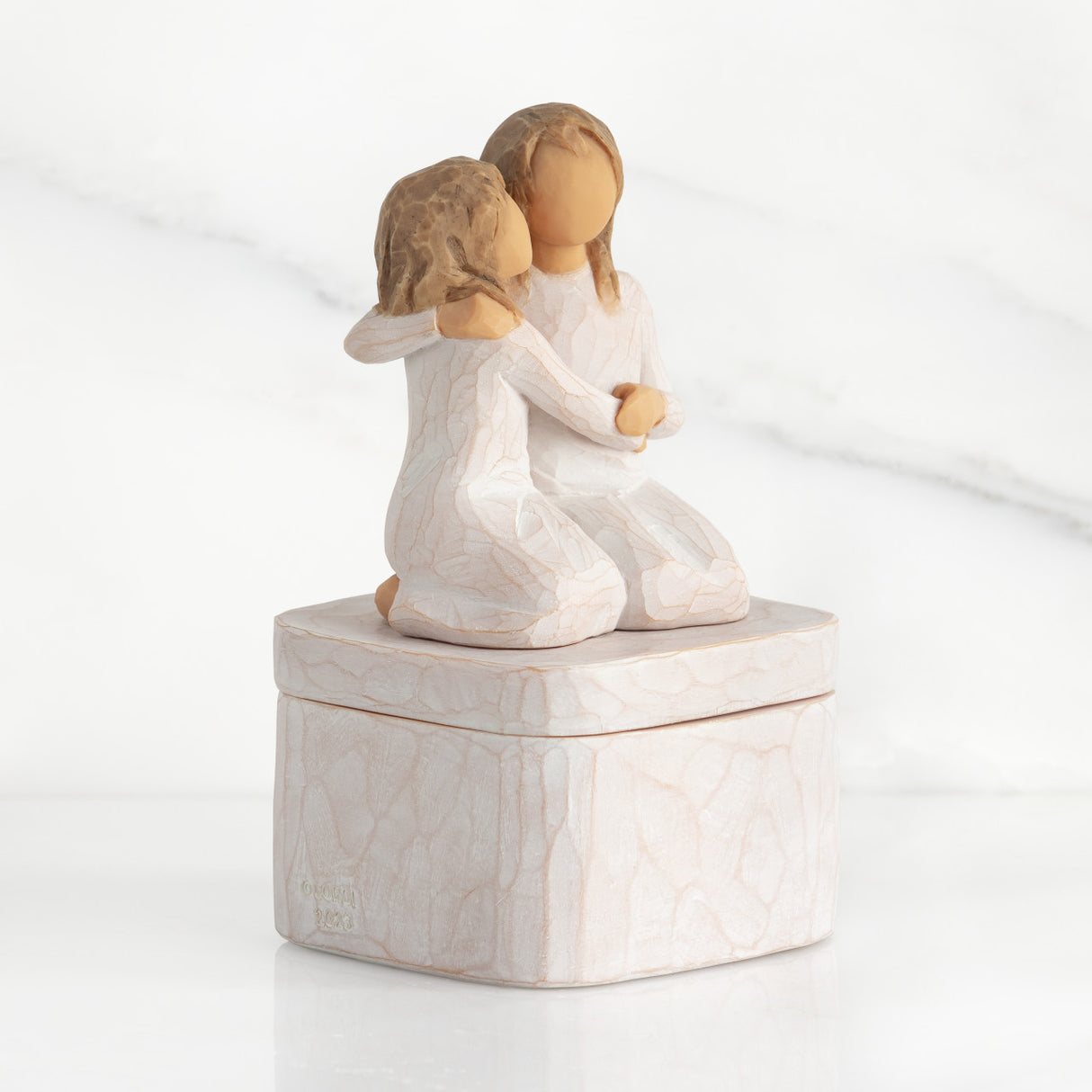 WILLOW TREE Scatola Portagioie Statuina Sorelle 14cm Resina