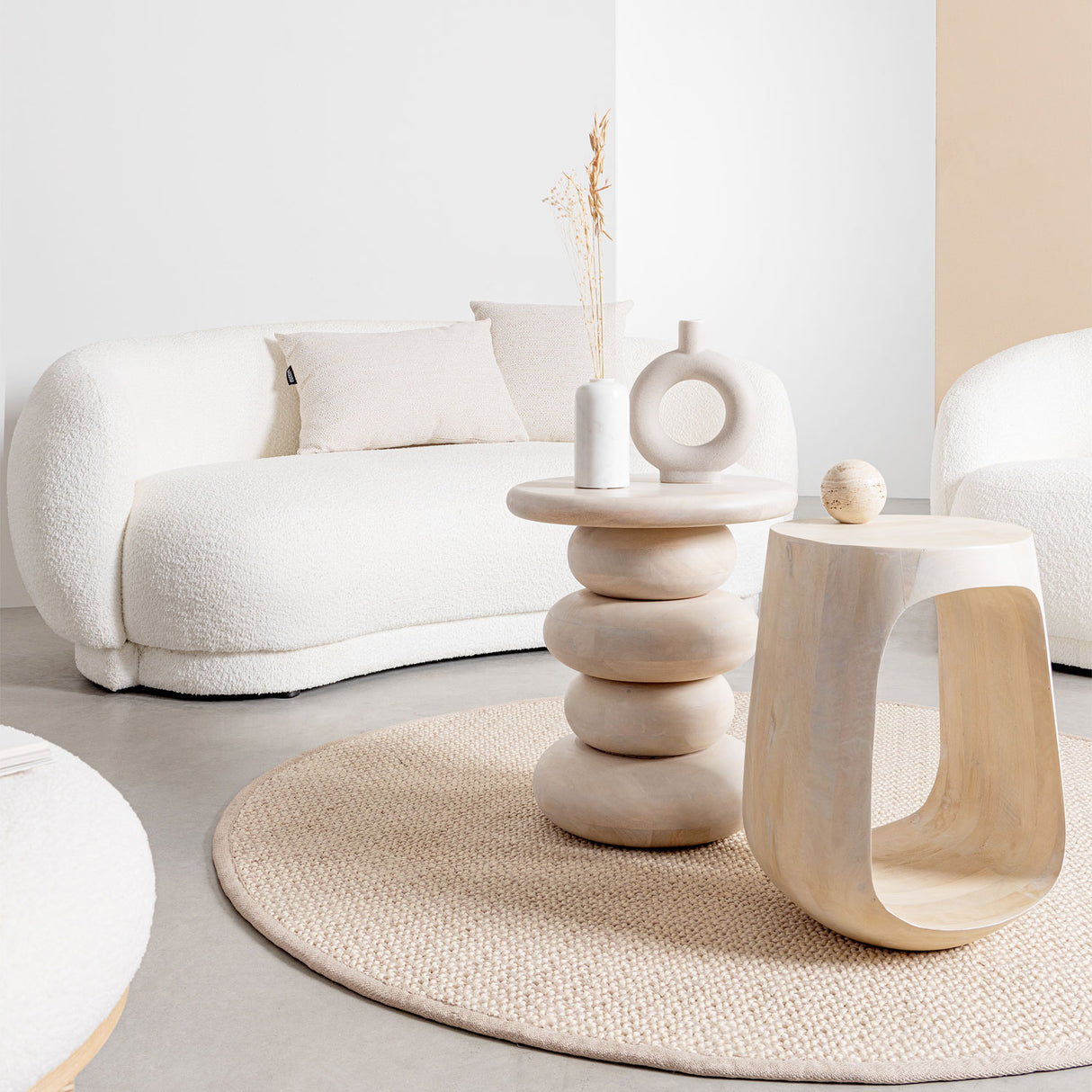 BIZZOTTO Tavolino da Caffè Soggiorno Salotto Lopez 33x45cm Legno Di Mango Naturale