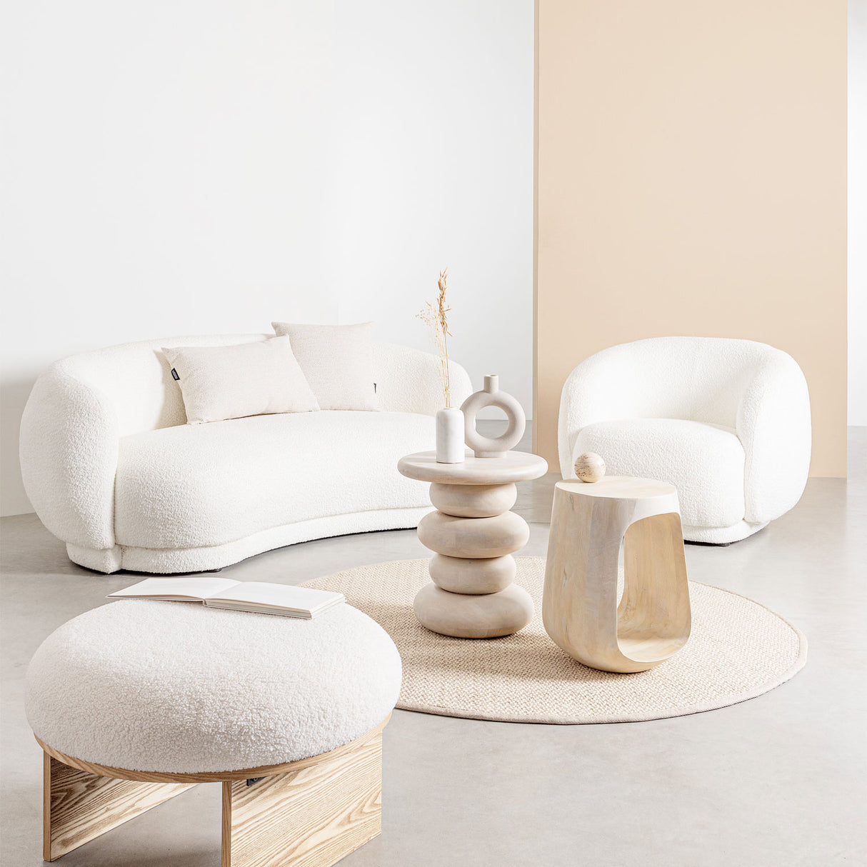 BIZZOTTO Tavolino da Caffè Soggiorno Salotto Lopez 33x45cm Legno Di Mango Naturale