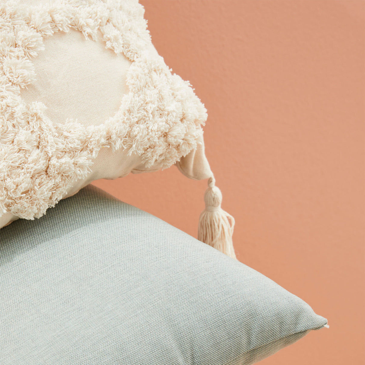 BIZZOTTO Mattis Cushion with Tassel 45x45cm Cream Cotton