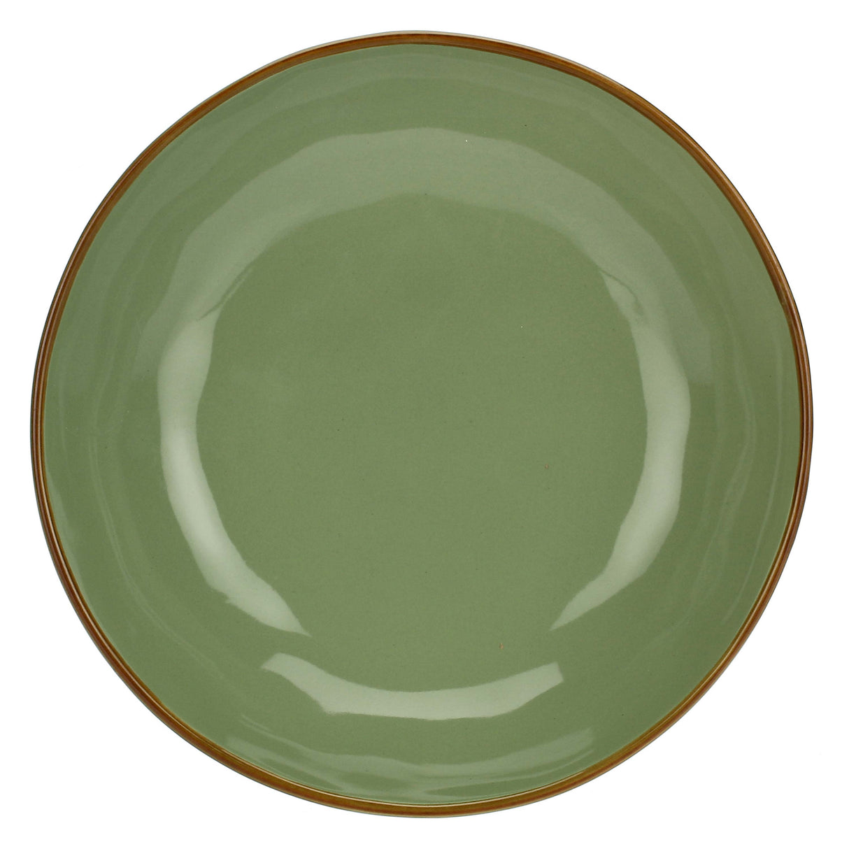 Piatto fondo Concerto Rose & Tulipani in stoneware verde oliva 21 cm