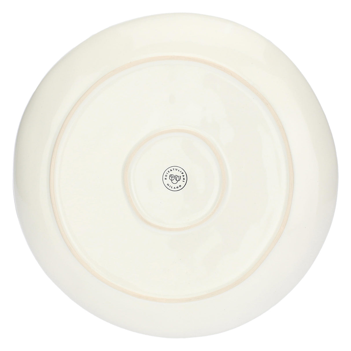 ROSE & TULIPANI Concerto Piatto Piano Avorio 27cm Set 4 Pezzi Stoneware